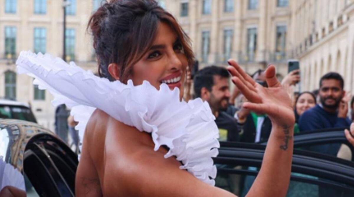 All eyes on Priyanka Chopra: Actor stuns in a 'contrast dove dress' as she attends an event in Paris