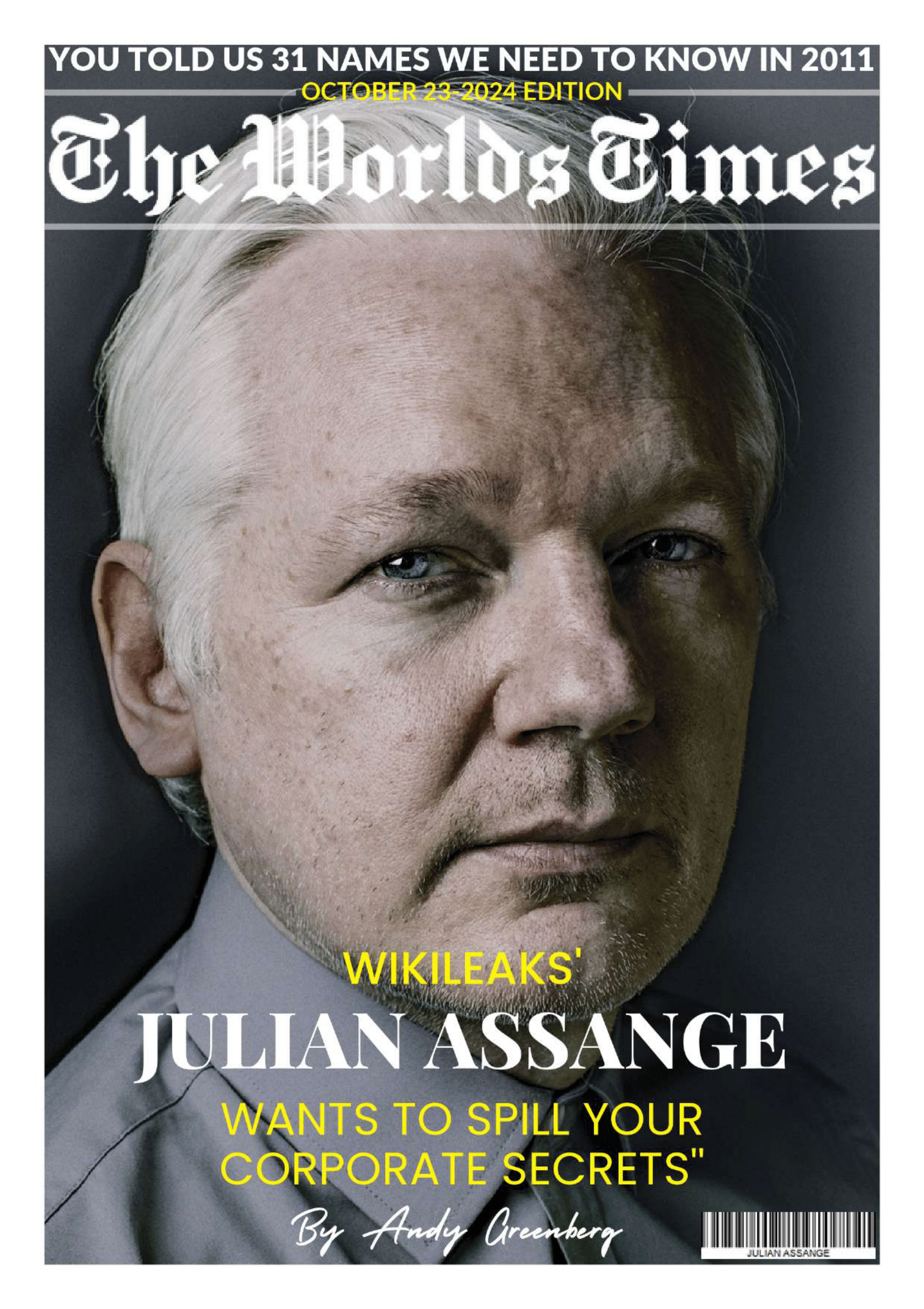 Julian Assange Corporate Secrets 2024 The Worlds Times Magazine